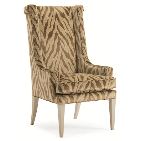 "Purrr-Fect" High Back Accent Arm Chair with Animal Print Upholstery